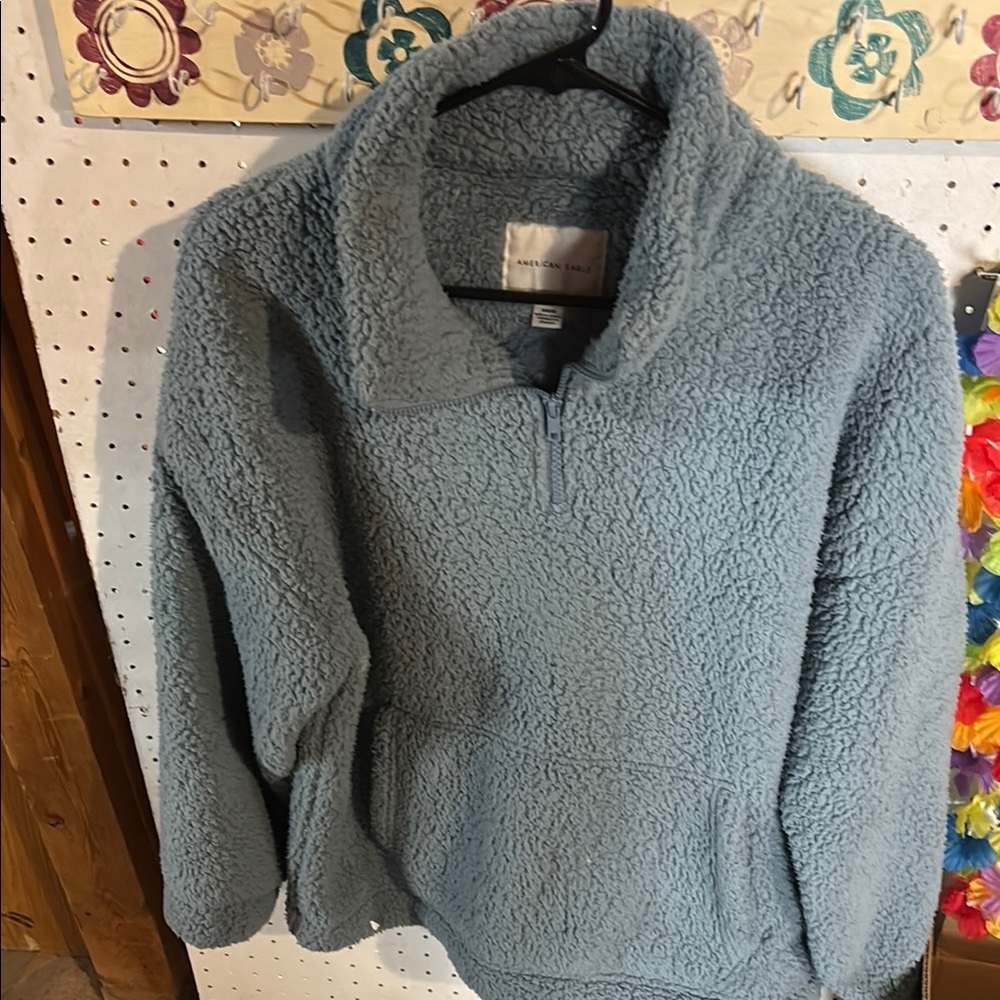 Cozy Blue Sherpa Pullover